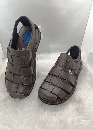 0 HAKİKİ DERİ COMFORT SANDALET - Görsel 5