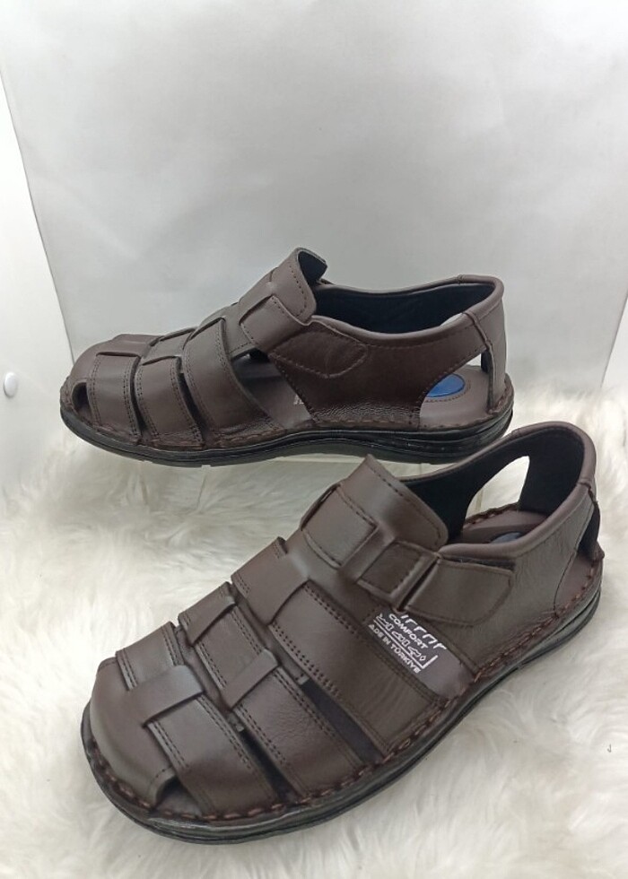 0 HAKİKİ DERİ COMFORT SANDALET - Görsel 2