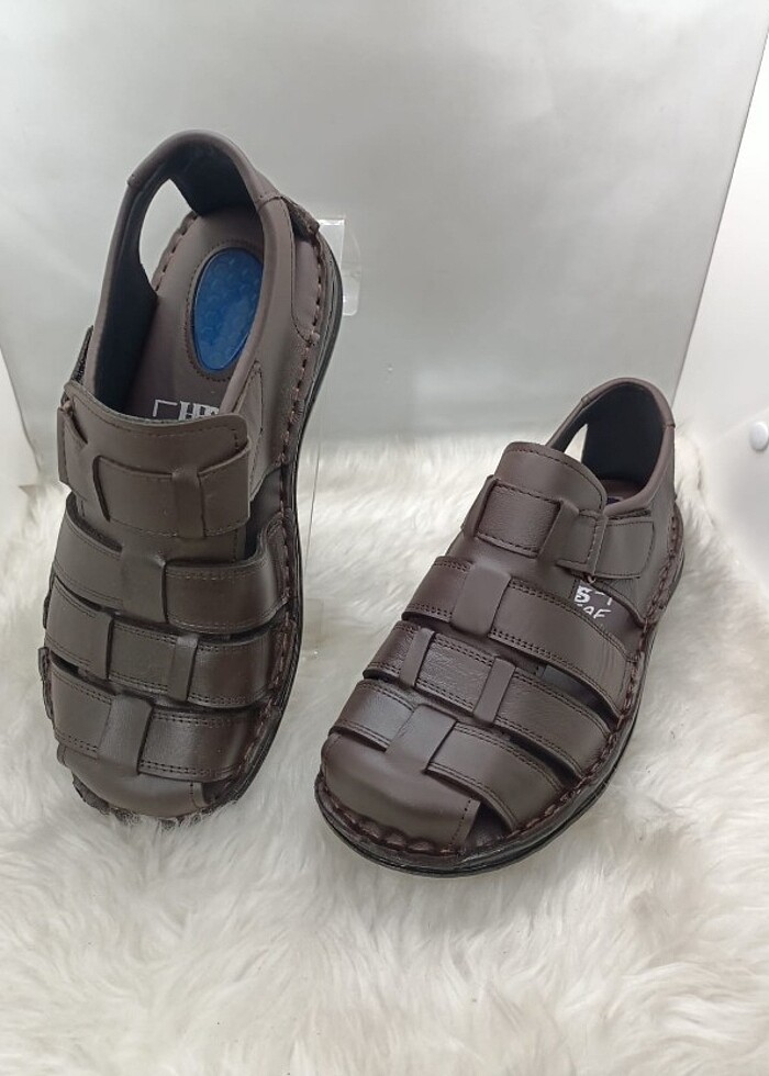 0 HAKİKİ DERİ COMFORT SANDALET - Görsel 5