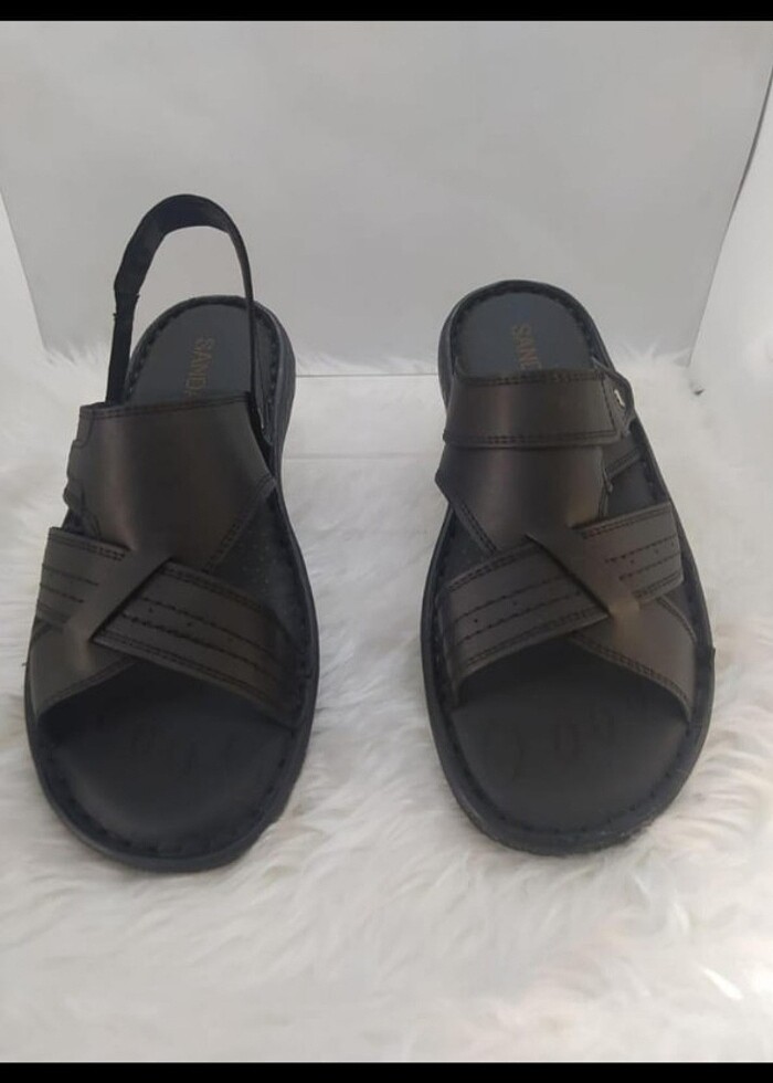0 HAKİKİ DERİ ERKEK TERLİK - SANDALET - Görsel 3