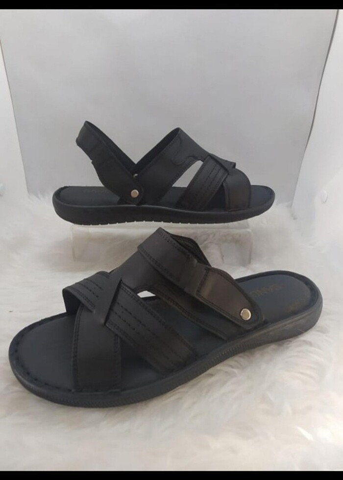 0 HAKİKİ DERİ ERKEK TERLİK - SANDALET  - Görsel 3