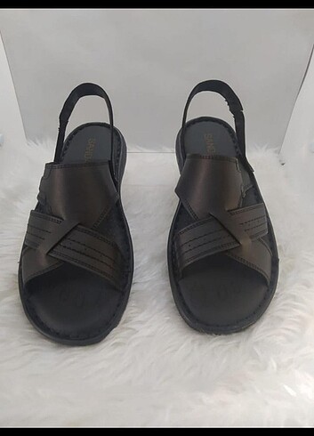 0 HAKİKİ DERİ ERKEK TERLİK - SANDALET  - Görsel 2