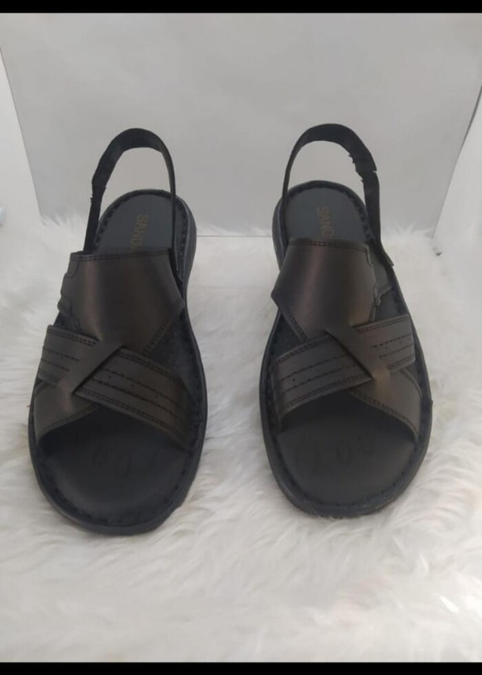 0 HAKİKİ DERİ ERKEK TERLİK - SANDALET  - Görsel 2