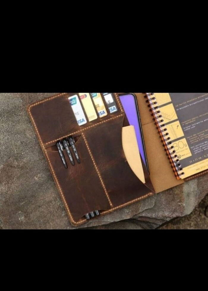 0 HAKİKİ DERİ WAKETA GREYZİ ORGANİZER - Görsel 3