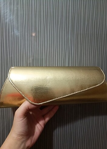 Altın renk portföy çanta 