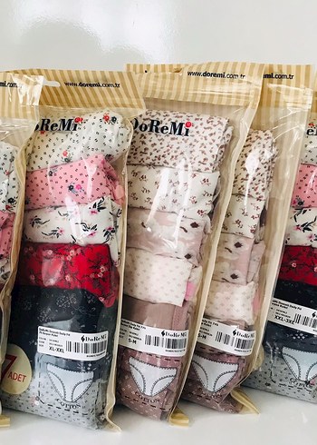 Kadın Çok Renkli Baskılı Mini Külot 7'li Set - Görsel 4