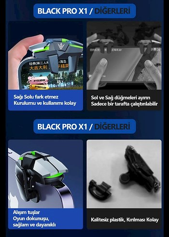 ZOINCO Black Pro X1 Oyuncu Tetikleyicisi Siyah - Görsel 3