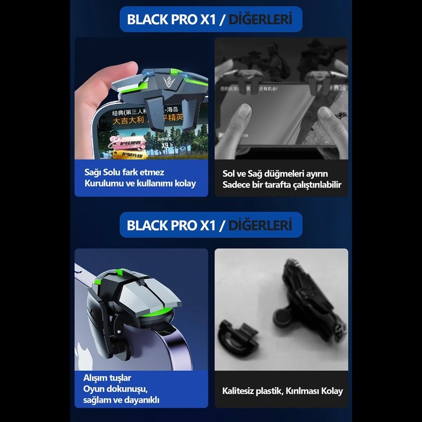 ZOINCO Black Pro X1 Oyuncu Tetikleyicisi Siyah - Görsel 3