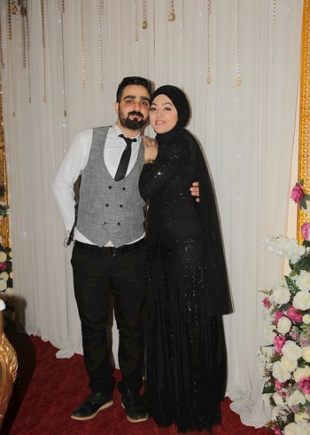 Abiye Uzun Kollu Siyah Şık Kadın Abiye Elbise