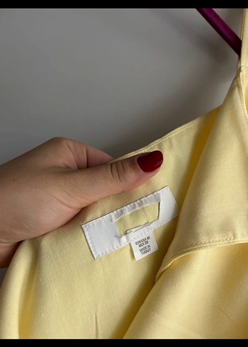 Zara Tereyağı sarısı keten yelek - Görsel 3