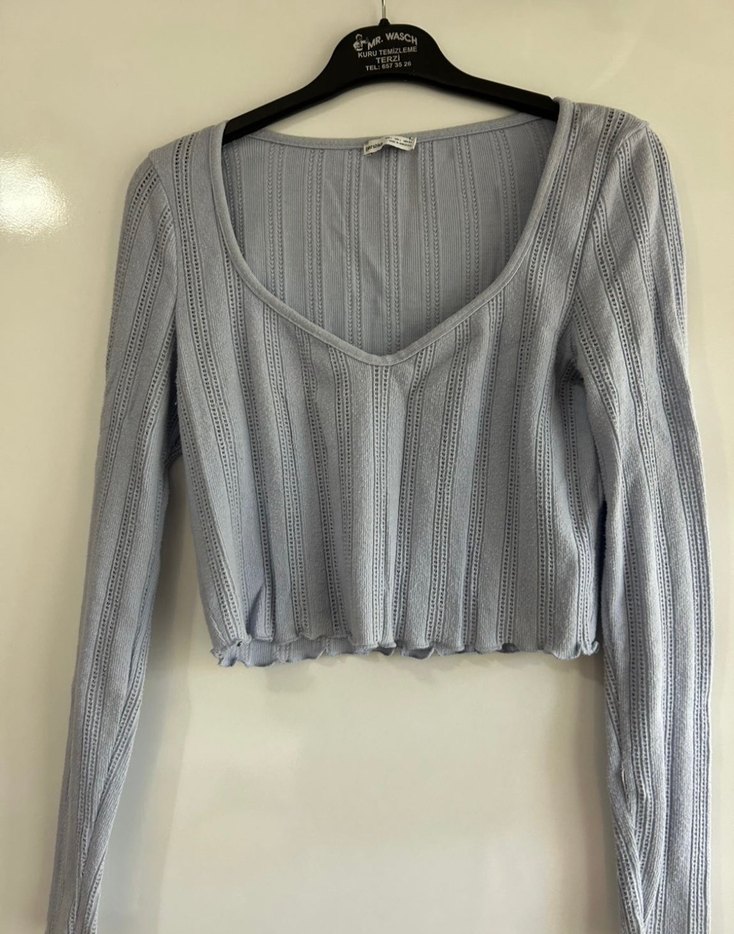 Bershka lila örgü bluz - Görsel 2