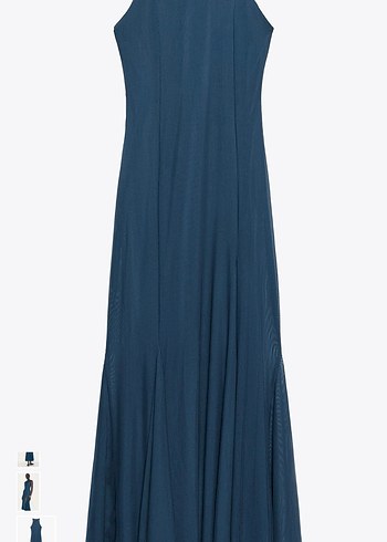 Zara lacivert tül godeli elbise - Görsel 5