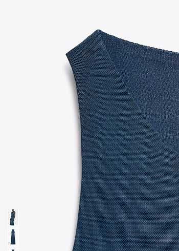 Zara lacivert tül godeli elbise - Görsel 6