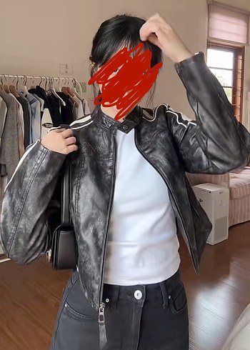 Bershka Siyah Deri ceket