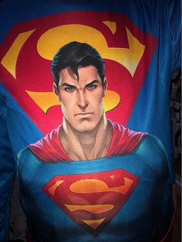 6 Yaş Beden mavi Renk Superman kostümü