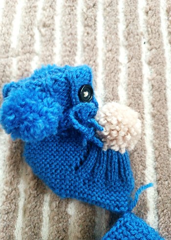 Erkek Çocuk Örgü Mavi Patik - Görsel 3