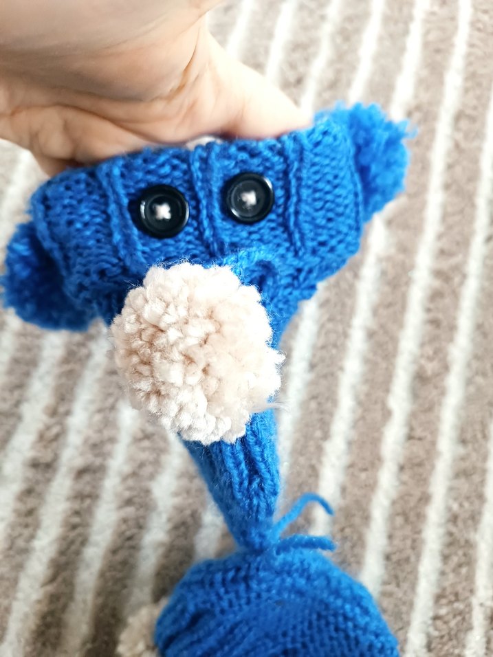 Erkek Çocuk Örgü Mavi Patik - Görsel 4