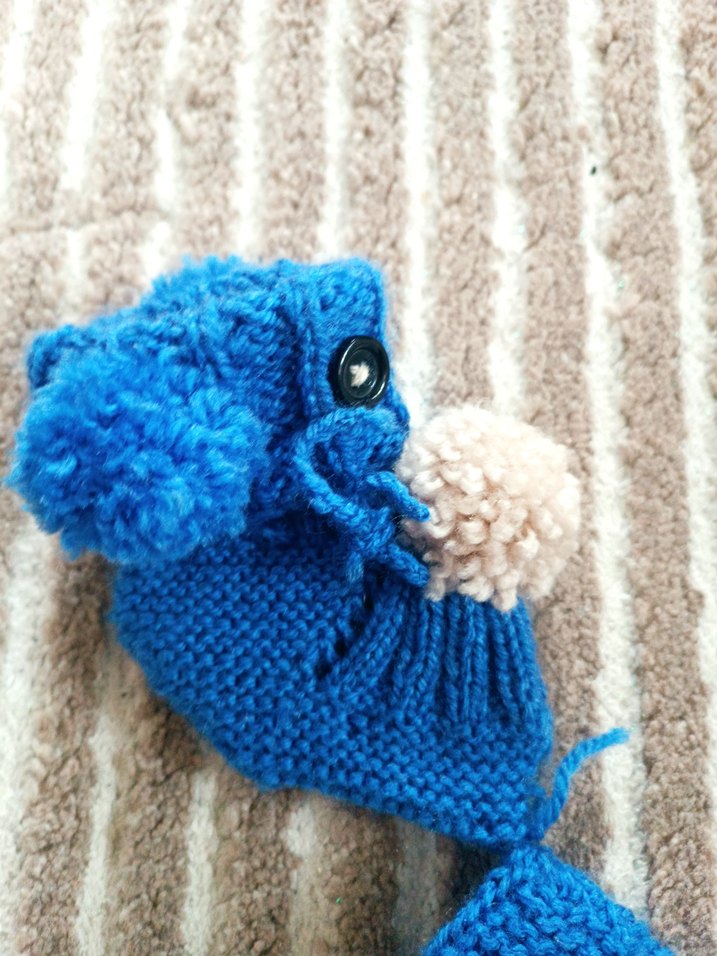 Erkek Çocuk Örgü Mavi Patik - Görsel 3