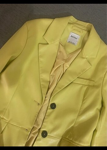 Bershka Bershka deri blazer ceket