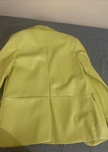 l Beden sarı Renk Bershka deri blazer ceket