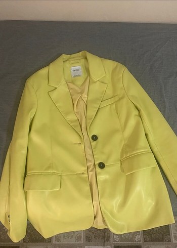 l Beden Bershka deri blazer ceket