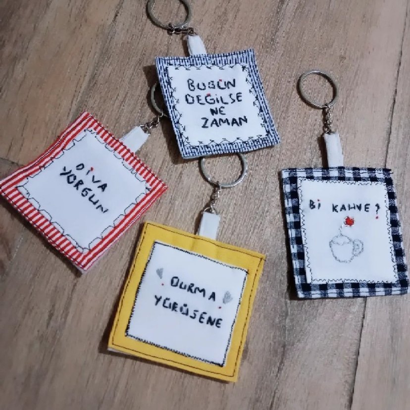 Bohem Kadın Boncuklu Anahtarlık - Beyaz Gri - Görsel 2