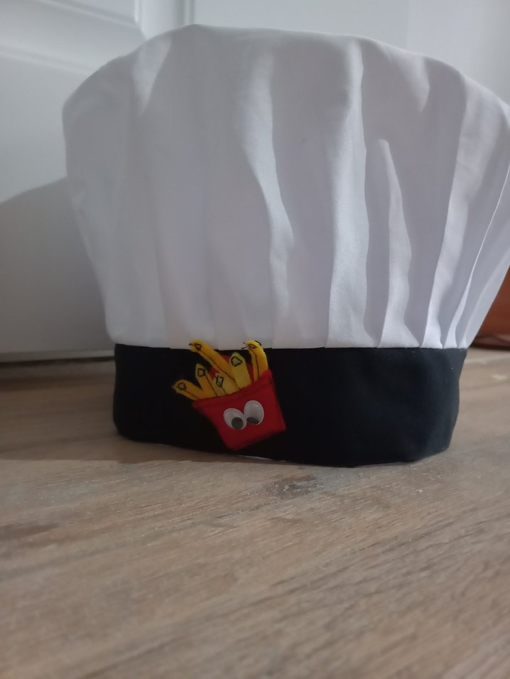 Beyaz Renkli Baskılı aşçı şapkası - Görsel 2