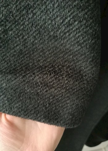 Deri Detaylı Antrasit Kaban - Görsel 4