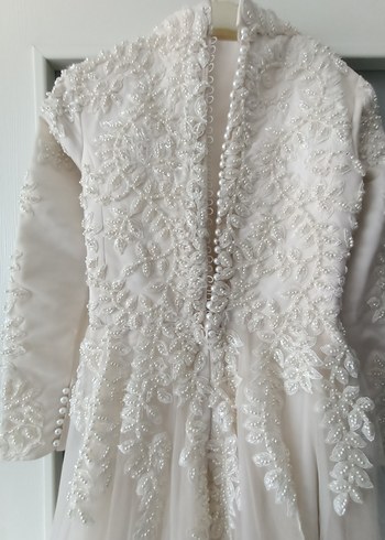 Uzun Kollu Vintage Prenses Gelinlik - Görsel 4