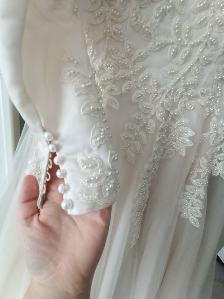 Uzun Kollu Vintage Prenses Gelinlik - Görsel 5