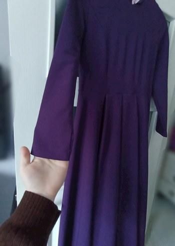 Mor  Uzun Kollu Elbise - Görsel 4