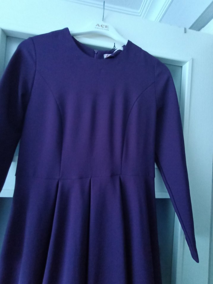 Mor  Uzun Kollu Elbise - Görsel 2