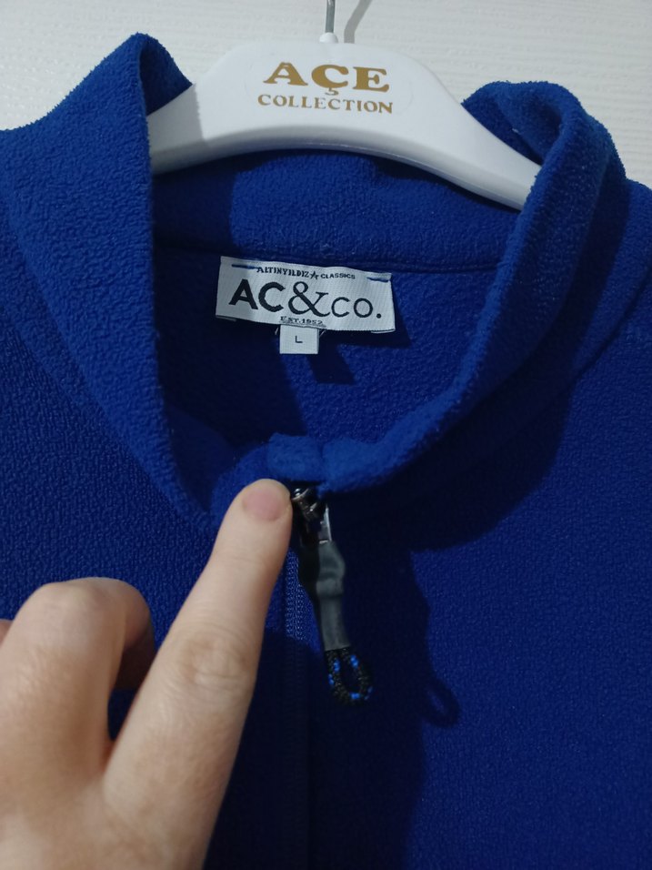 Erkek Mavi Fermuarlı Yarım Balıkçı Yaka Sweatshirt - Görsel 2