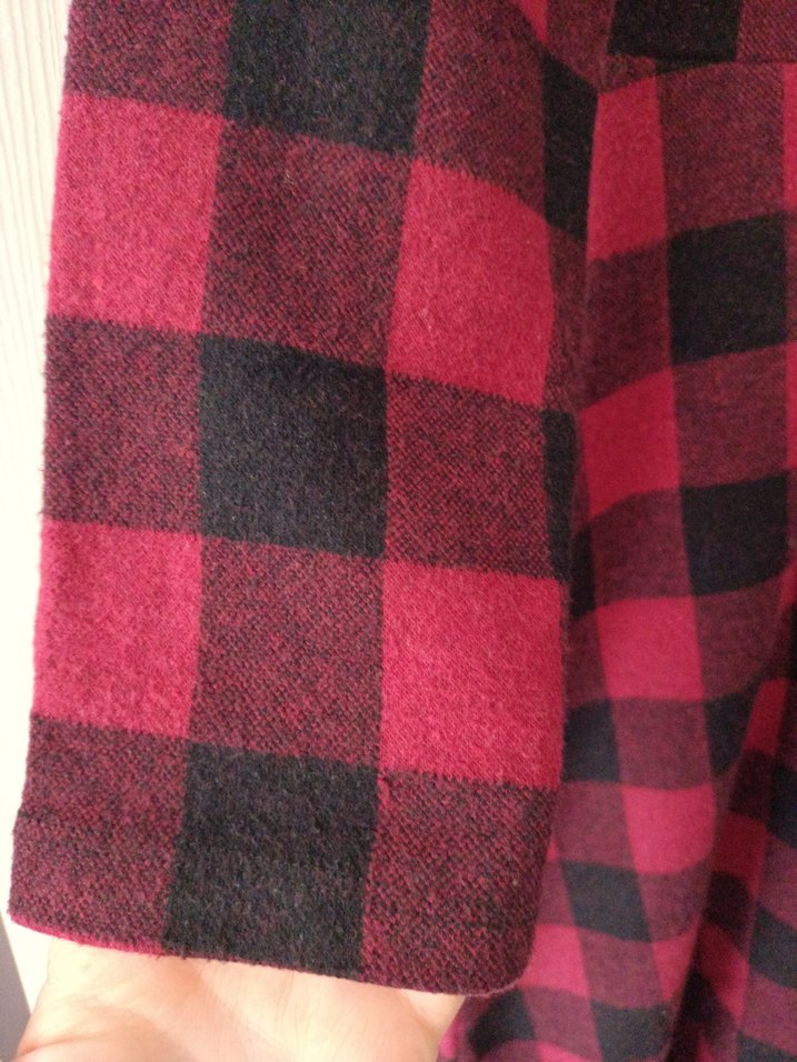 Bordo Kareli Uzun Kollu Uzun Elbise - Görsel 3