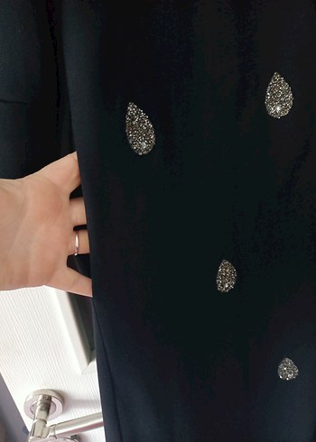 Nakışlı Siyah Uzun abaye - Görsel 2