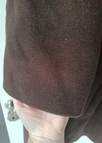 Kahverengi Düğmeli Uzun Kadın Kaban - Görsel 4