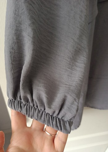 Gri Keten Midi Kadın Tunik - Görsel 3