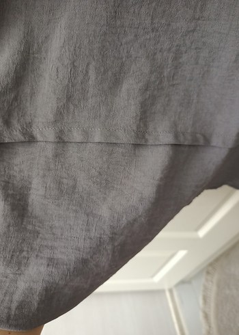 Gri Keten Midi Kadın Tunik - Görsel 4