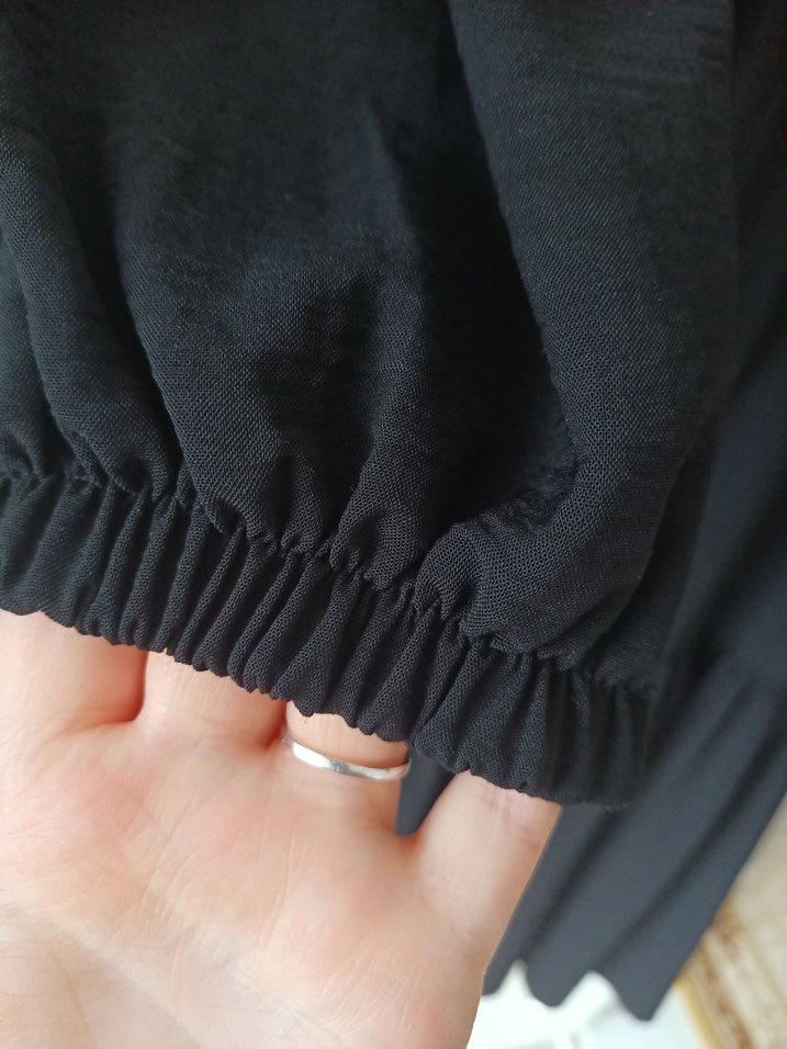 Düğmeli Siyah Uzun Kadın Elbise - Görsel 3