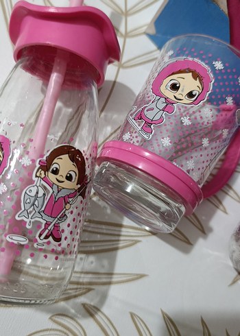 Niloya Pembe Çocuk yemek içecek seti - Görsel 4