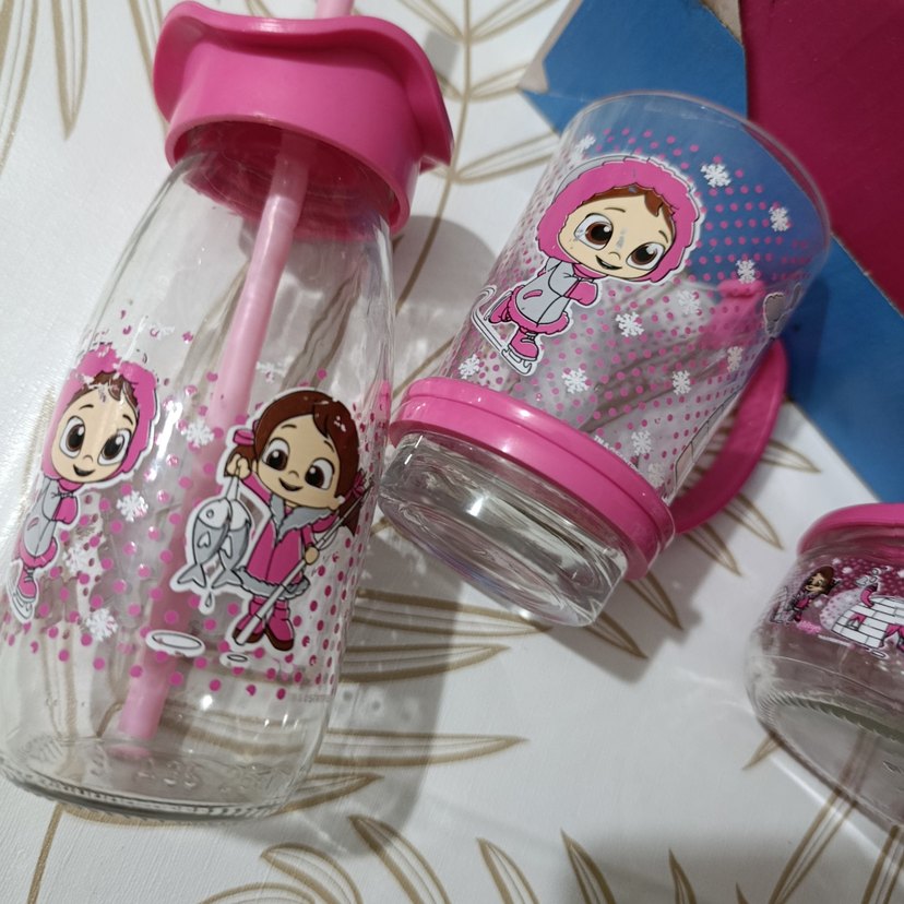 Niloya Pembe Çocuk yemek içecek seti - Görsel 4