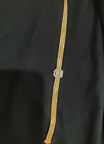 Zen Diamond Altın kaplama gümüş baget bileklik