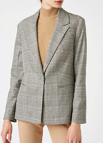 42 Beden Koton ekose blazer ceket