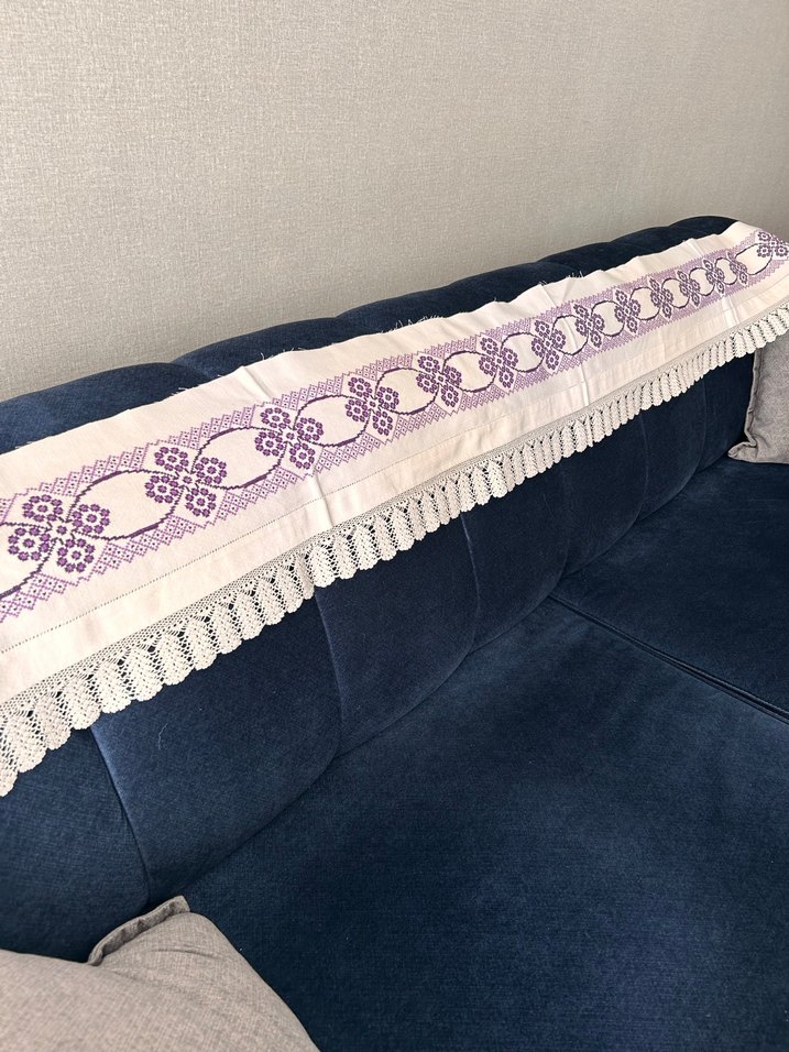 Kaneviçe ve dantelli muz ketene işlenmiş parçaların devamı var - Görsel 2