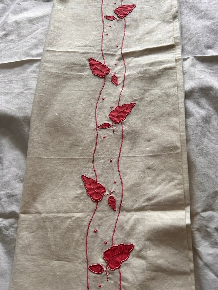 Nakışlı Aplike elişi tek parça 205 x 70 cm temiz - Görsel 5