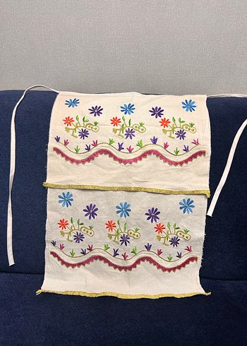 Bulgar geleneksel işlemeli önlük  49x 34 cm çift kat yapılmış - Görsel 6