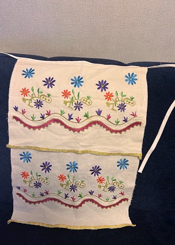 Bulgar geleneksel işlemeli önlük  49x 34 cm çift kat yapılmış - Görsel 9