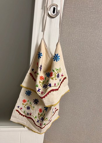 Bulgar geleneksel işlemeli önlük  49x 34 cm çift kat yapılmış - Görsel 4