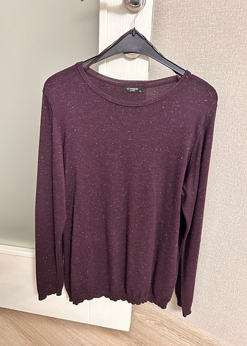 Lcwaikiki simli triko narin kazak koyu mürdüm rengi - Görsel 3