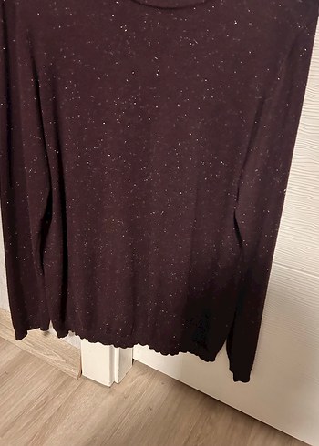 Lcwaikiki simli triko narin kazak koyu mürdüm rengi - Görsel 4